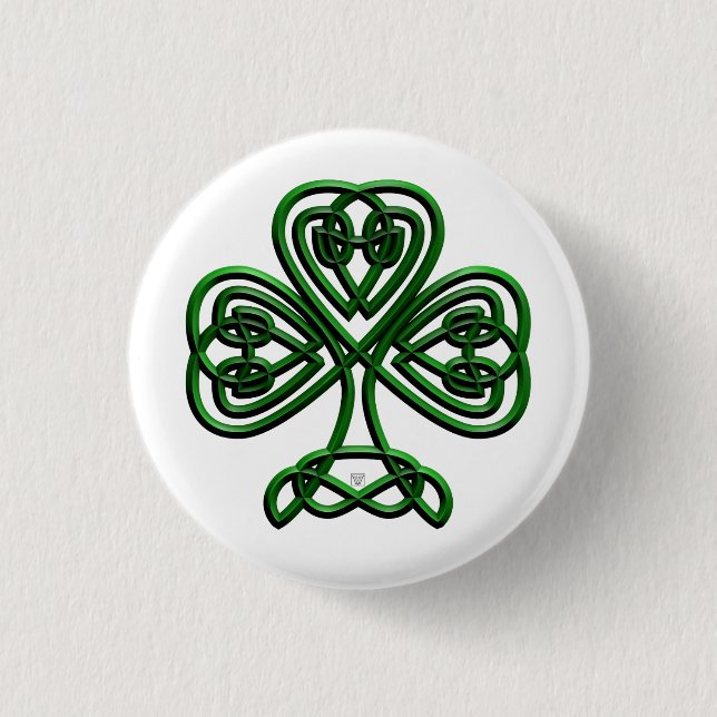 Chapa Redonda De 2,5 Cm St Patrics Day Green Shamrock (Anverso)