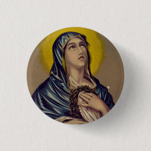 Chapa Redonda De 2,5 Cm Stabat Mater Nuestra Señora de los Dolores Arte De