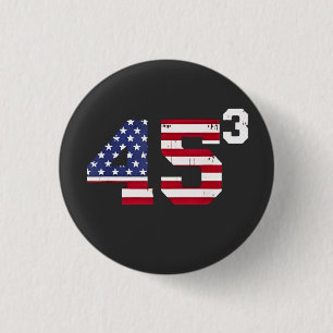 Chapa Redonda De 2,5 Cm Stand con 45 Pro Trump Bandera de Estados Unidos e