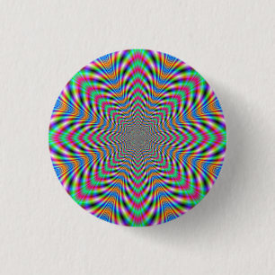 Chapa Redonda De 2,5 Cm Star Psychedelic Button