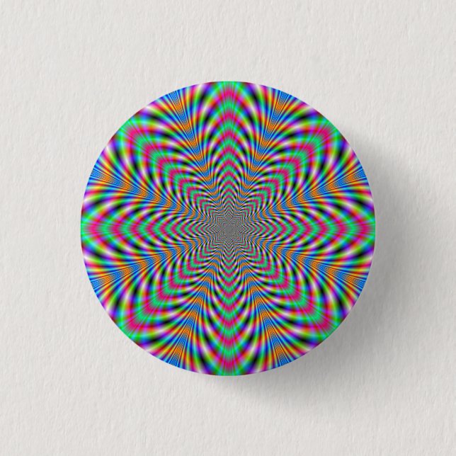 Chapa Redonda De 2,5 Cm Star Psychedelic Button (Anverso)