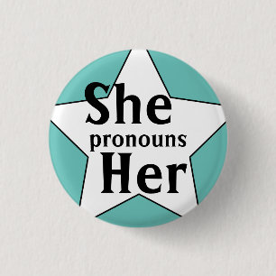 Chapa Redonda De 2,5 Cm Starry She Pronounnes