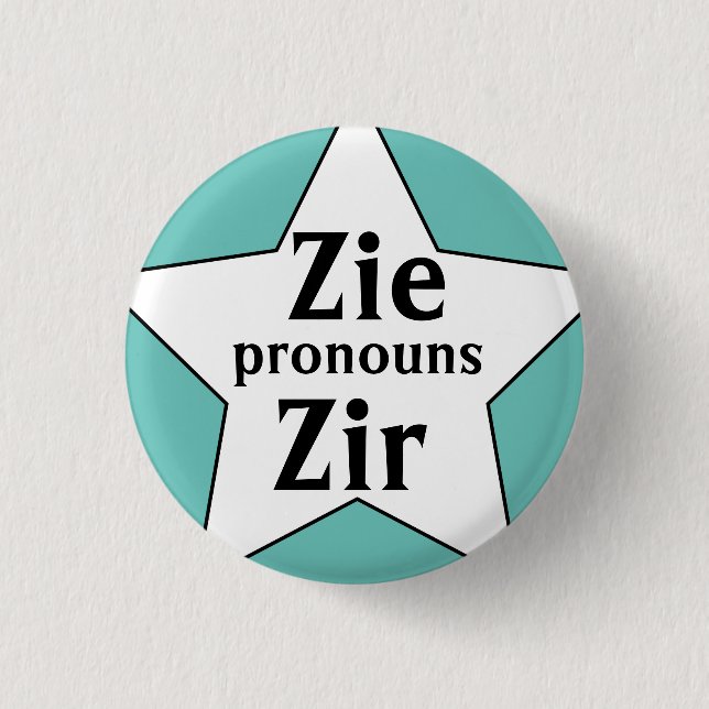 Chapa Redonda De 2,5 Cm Starry Zie Zir Pronouns (Anverso)