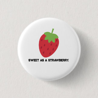 Chapa Redonda De 2,5 Cm Strawberry Button | Cute Fruit-Themed Pin