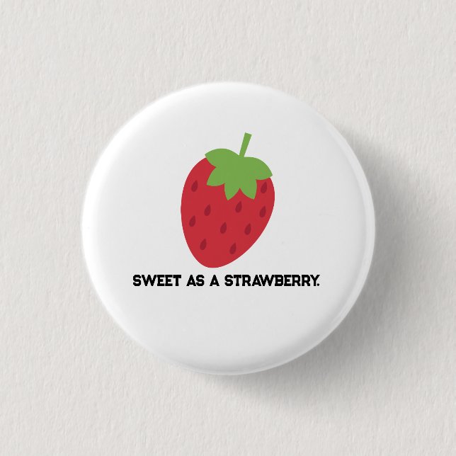 Chapa Redonda De 2,5 Cm Strawberry Button | Cute Fruit-Themed Pin (Anverso)