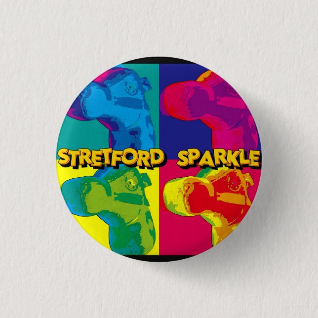 CHAPA REDONDA DE 2,5 CM STRETFORD SPARKLE - BADGE (Anverso)