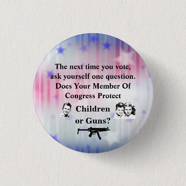 Chapa Redonda De 2,5 Cm ¿Su congresista protege a los niños o... (Anverso)