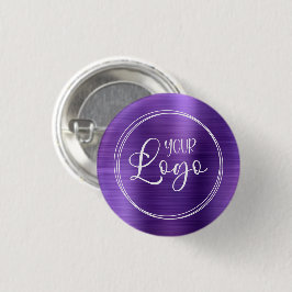 Chapa Redonda De 2,5 Cm Su logotipo empresarial aquí Amethyst Ombre