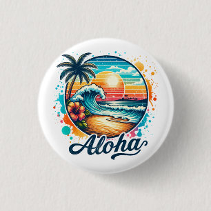 Chapa Redonda De 2,5 Cm Sublimación de Aloha Beach Vintage-94953