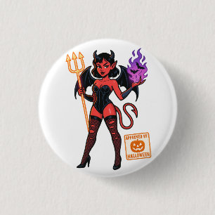 Chapa Redonda De 2,5 Cm Sucubus Personalizado de Halloween - Oscuro y jugu