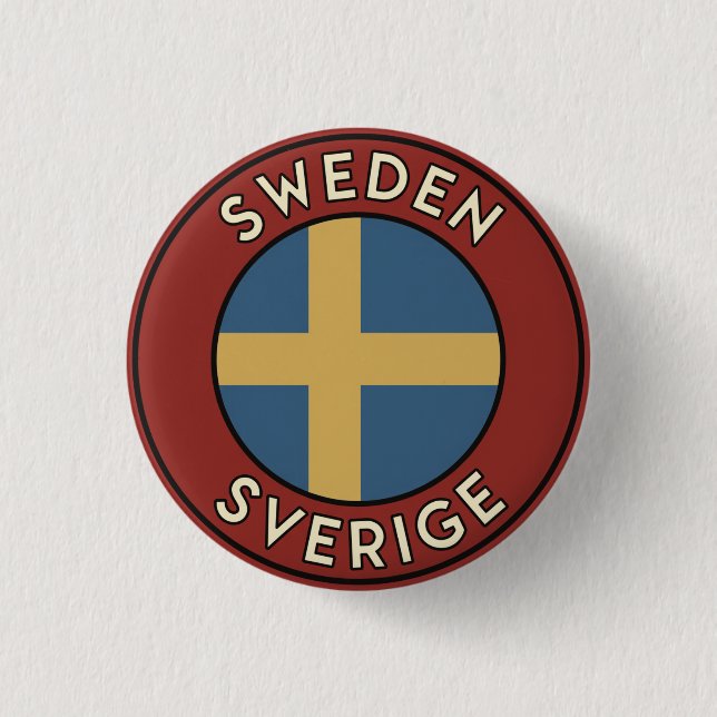 Chapa Redonda De 2,5 Cm Suecia Sverige (Anverso)