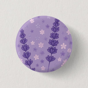 Chapa Redonda De 2,5 Cm Sueños de lavanda - Elegante pata floral púrpura y