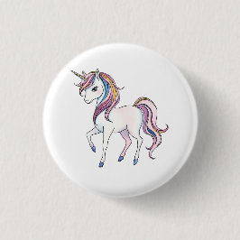 Chapa Redonda De 2,5 Cm Sueños de unicornio mágicos - Diseño de fantasía c