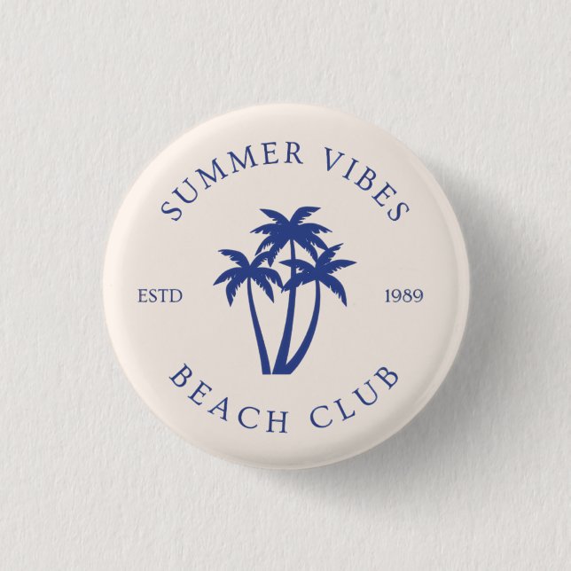 Chapa Redonda De 2,5 Cm Summer Vibes Button (Anverso)