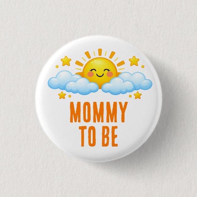 Chapa Redonda De 2,5 Cm Sunshine Mommy To Be Baby Shower Round Button (Anverso)