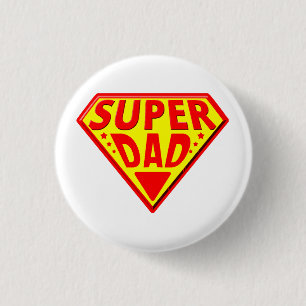 Chapa Redonda De 2,5 Cm Super Dad - Feliz Día de los Padres