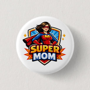 Chapa Redonda De 2,5 Cm Super Mamá
