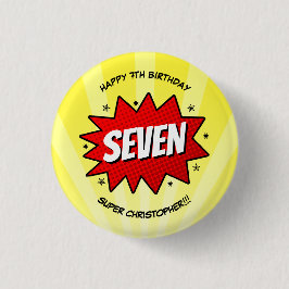 Chapa Redonda De 2,5 Cm Superheroína cómic cualquier cumpleaños de edad