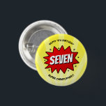 Chapa Redonda De 2,5 Cm Superheroína cómic cualquier cumpleaños de edad<br><div class="desc">Celebre con estilo con estos botones divertidos y muy modernos para cualquier fiesta de cumpleaños. El diseño es fácil de personalizar con la redacción de tu evento especial y tus invitados estarán encantados cuando reciban estos fabulosos botones. Se pueden encontrar elementos fiestas coincidentes en la colección.</div>