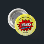 Chapa Redonda De 2,5 Cm Superheroína cómic cualquier cumpleaños de edad<br><div class="desc">Celebre con estilo con estos botones divertidos y muy modernos para cualquier fiesta de cumpleaños. El diseño es fácil de personalizar con la redacción de tu evento especial y tus invitados estarán encantados cuando reciban estos fabulosos botones. Se pueden encontrar elementos fiestas coincidentes en la colección.</div>