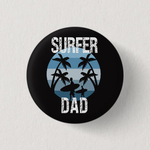 Chapa Redonda De 2,5 Cm Surfer Dad