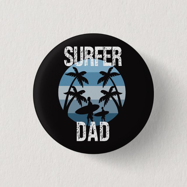 Chapa Redonda De 2,5 Cm Surfer Dad (Anverso)
