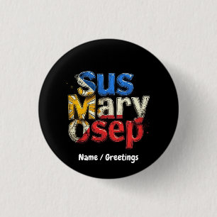 Chapa Redonda De 2,5 Cm Sus Mary Osep Personalizable del Orgullo Filipino