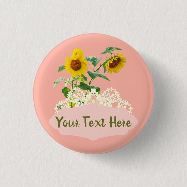 Chapa Redonda De 2,5 Cm Sweet Sunflowers personalizado (Anverso)