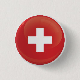 Chapa Redonda De 2,5 Cm Switzerland  Round Icon Flag