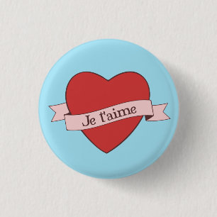 Chapa Redonda De 2,5 Cm T'aime de Je