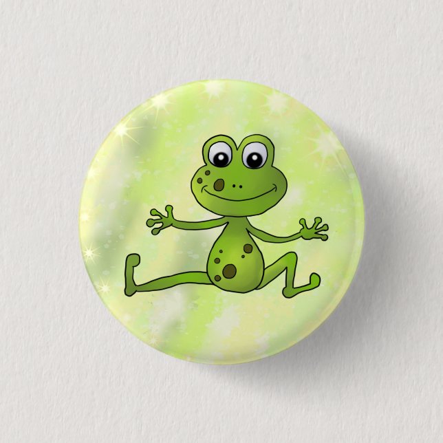 Chapa Redonda De 2,5 Cm tanzender Frosch (Anverso)