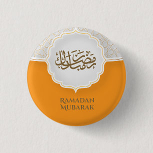 Chapa Redonda De 2,5 Cm Tarjeta de Eid Mubarak con Masjid