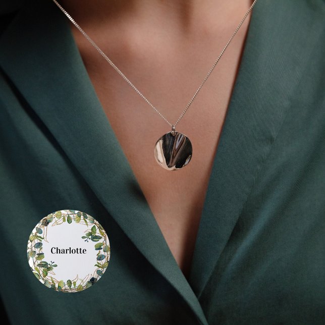 Chapa Redonda De 2,5 Cm Tarjeta de nombre de vegetación de eucalipto (Subido por el creador)