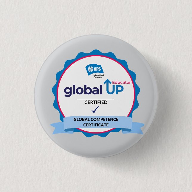 Chapa Redonda De 2,5 Cm Tarjeta educadora Global Up (Anverso)