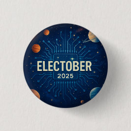 Chapa Redonda De 2,5 Cm Tarjeta ELECTOBER 2025