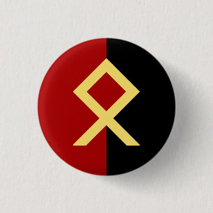 Chapa Redonda De 2,5 Cm Tarjeta Odal Rune