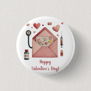 Chapa Redonda De 2,5 Cm Tarjeta postal de diseño de San Valentín con recet