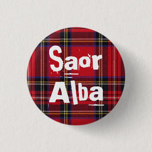 Chapa Redonda De 2,5 Cm Tartán real Saor Escocia Alba Pinback de Stewart