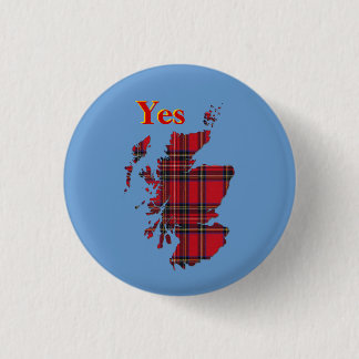Chapa Redonda De 2,5 Cm Tartán sí Escocia Pinback del #indyref