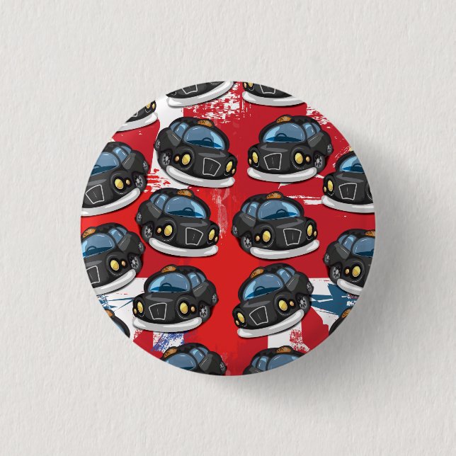 Chapa Redonda De 2,5 Cm Taxi negro de Londres (Anverso)
