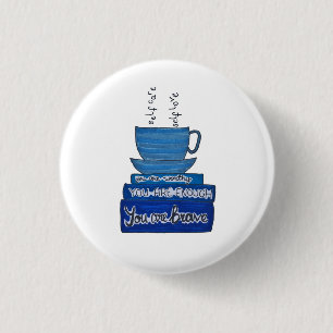 Chapa Redonda De 2,5 Cm Taza de cuidado y libros del amor