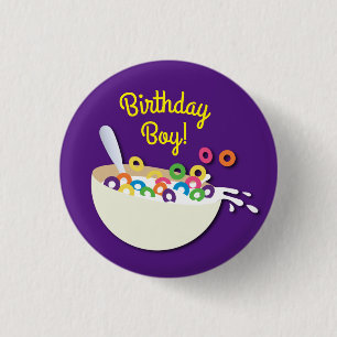 Chapa Redonda De 2,5 Cm Tazón de Cereal Cumpleaños Fiesta de pijamas para 