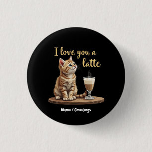 Chapa Redonda De 2,5 Cm Te Amo Mucho: Lindo Juego de Palabras de Café para