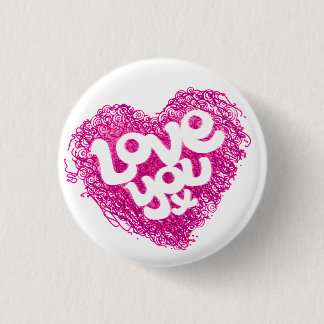 Chapa Redonda De 2,5 Cm Te quiero x insignia rosa del corazón