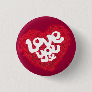 Chapa Redonda De 2,5 Cm Te quiero x placa roja de corazón