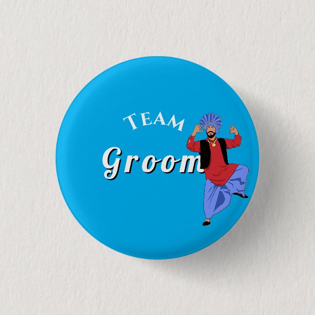 Chapa Redonda De 2,5 Cm Team Groom ladkewale badge  Button (Anverso)