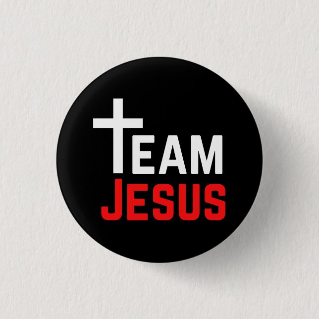 Chapa Redonda De 2,5 Cm Team Jesus (Anverso)
