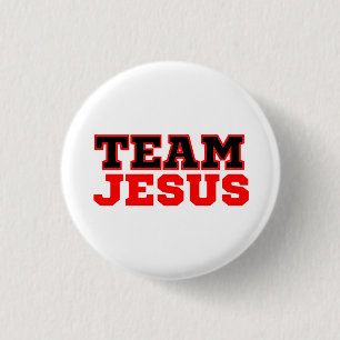 Chapa Redonda De 2,5 Cm Team Jesus Christian Faith