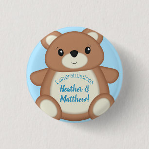 Chapa Redonda De 2,5 Cm Teddy Bear Baby Shower