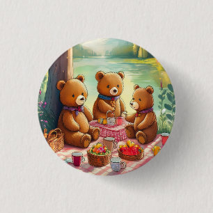 Chapa Redonda De 2,5 Cm Teddy Bear Picnic